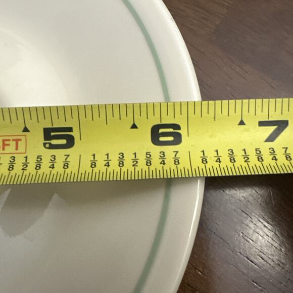 Vintage Corelle Calico Rose Saucers WHITE with Green Ring 6 1/8” Set Of 4 - Picture 9 of 9